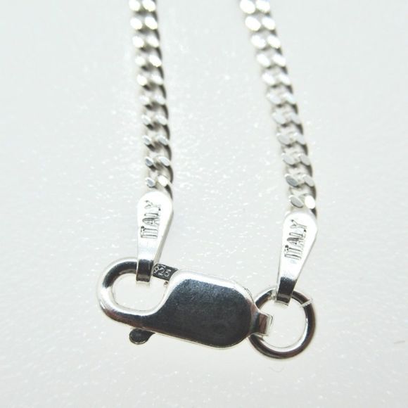 Sterling Silver 925 Dolphin Pendant Curb Chain 20" - Picture 6 of 11